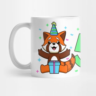 I am 5 with red panda - kids birthday 5 years old Mug